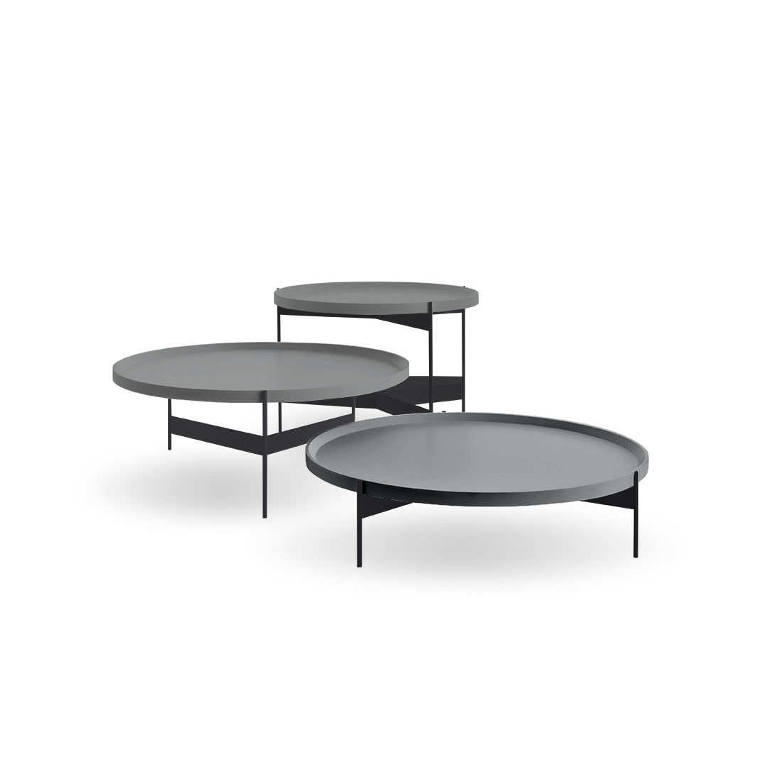 ABACO LOW ROUND COFFEE TABLE 35 - MEDIUM GREY PIOMBO/CHARCOAL