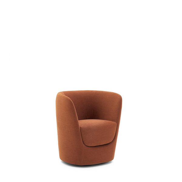 OPLA' SWIVEL ARMCHAIR 27"  - RUST ORANGE BELLIS 35 FABRIC