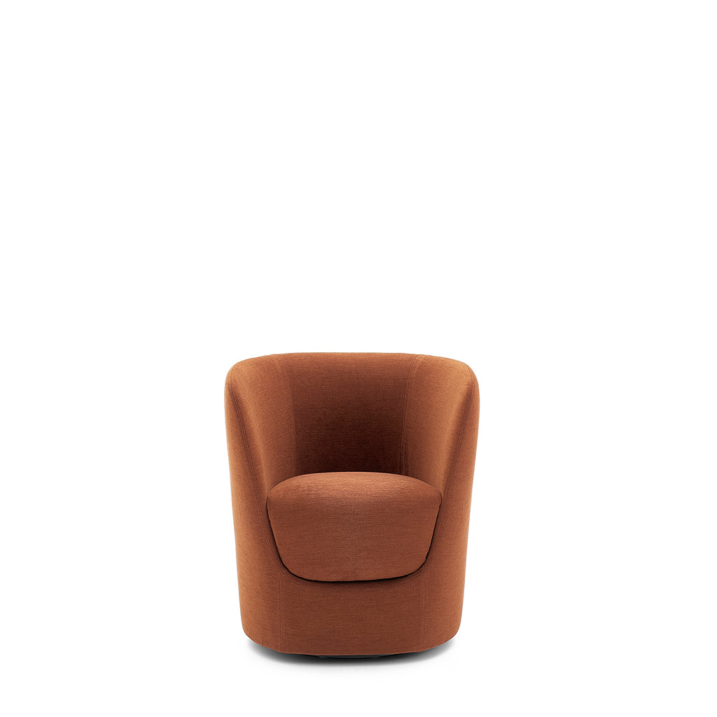 OPLA' SWIVEL ARMCHAIR 27"  - RUST ORANGE BELLIS 35 FABRIC